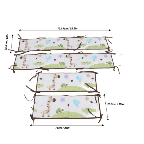 4pcs Baby Cot Bumper Set, Breathable Mesh, Soft Edging, 132.5x25.5cm 1