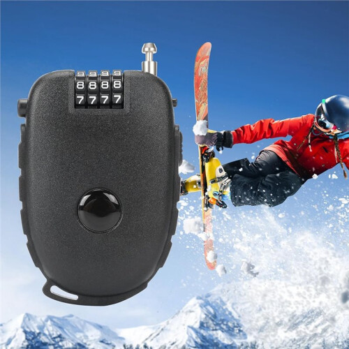 2pcs 4-Digit Combination Lock with 27.5 Inch Quickly Retractable Steel Cables Keyless Security for Bike,Ski, Stroller 1
