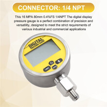 16MPA 80mm 0.4%FS 1/4NPT Digital Display Gauge Meter Accuracy Backlight Hydraulic Gas Water Pressure Gauges