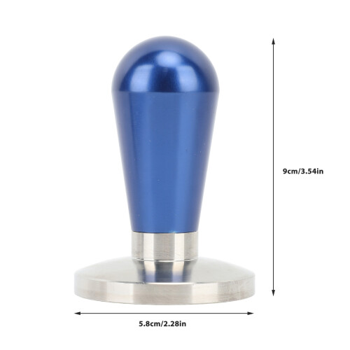 58mm blauer Aluminium-Tamper mit ergonomischem Griff 1