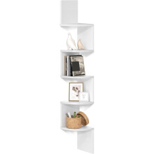 5 Tier Floating Corner Shelves Wooden Storage Display Shelf Units Wall Mount