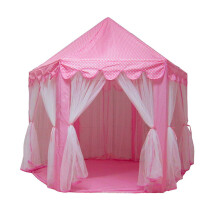 Castle Play Tent Kids Play Tent, Fairy House Design Princess Tent with Star Lights Durable Fabric Foldable for Indoor and Outdoor Adventures