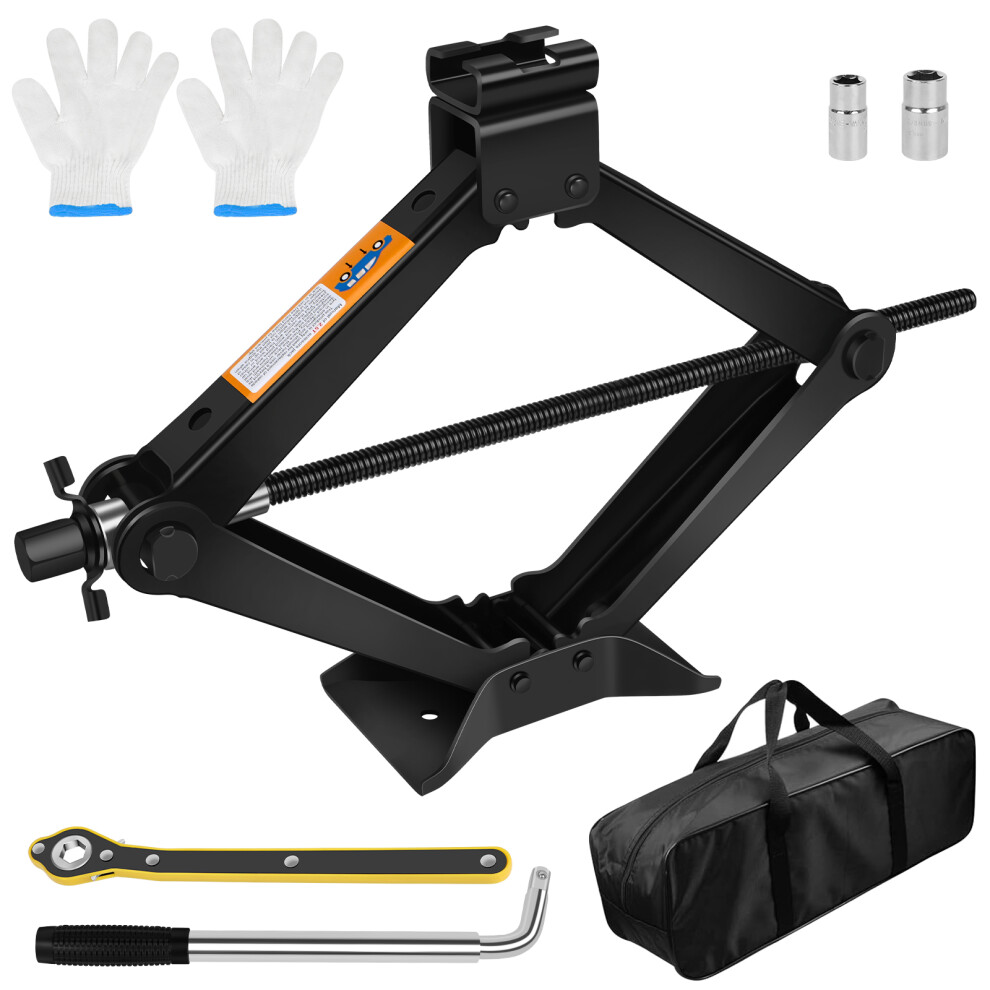 Scissor Jack Kit- 2.5 Ton Car Tire Jack Tool, Universal Emergency Kit With Lug Wrench, Portable Tire Changing Kit For Car, Truck, Suv 6901489051665