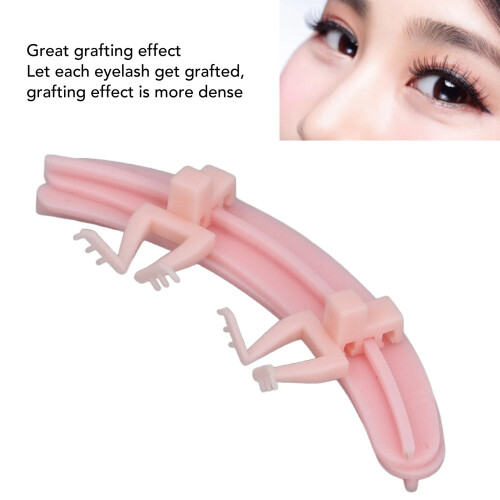 Séparateur d'extensions de cils en silicone rose réutilisable 2