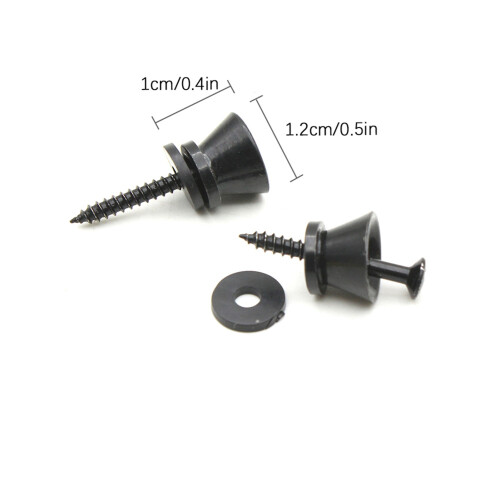 2er Set Strap-Lock-Pins 1,2  1,2  1 cm Schwarz/Silber 1