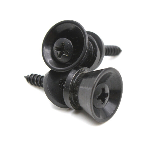 2er Set Strap-Lock-Pins 1,2  1,2  1 cm Schwarz/Silber 2