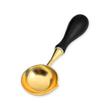 (As show, One size) Pxcl Wax Spoon With Wooden Handle For Sealing, Black
