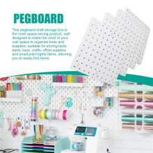 Organizador de Parede Pegboard de 4 PeçAs, Pegboard Branco Pendurado Na Parede, Pegboard para Sala de Artesanato, Garagem, Cozinha, Sala de Estar