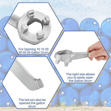 Drum Wrench, Aluminum Drum Plug Bung Wrench Tool Opener Wrench for Bung Caps Opening 10 15 20 30 55 Gallon Drum
