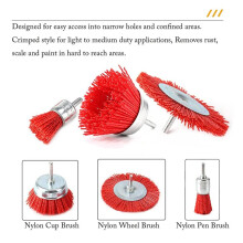 3 Piece Nylon Filament Abrasive Wire Brush Wheel & Cup Brush Set with 1/4 Inch Shank for Removal of Rust/Corrosion/Paint