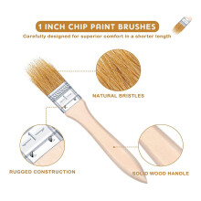 100Pcs 1 Inch Chip Paint Brushes Bulk, Small Paint Brush Brick Stain Paintbrushes Bristle Wood for Acrylic Paint, Crafts