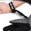 (Logo style) Ski Gloves - Black Polyester, Rubber Coating 2