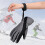 (No Logo) Ski Gloves - Black Polyester, Rubber Coating 3