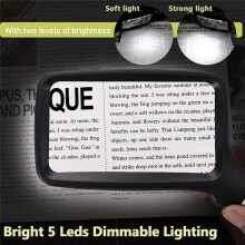 Square Hand-Held Foldable Magnifying Glass with LED Lighting
