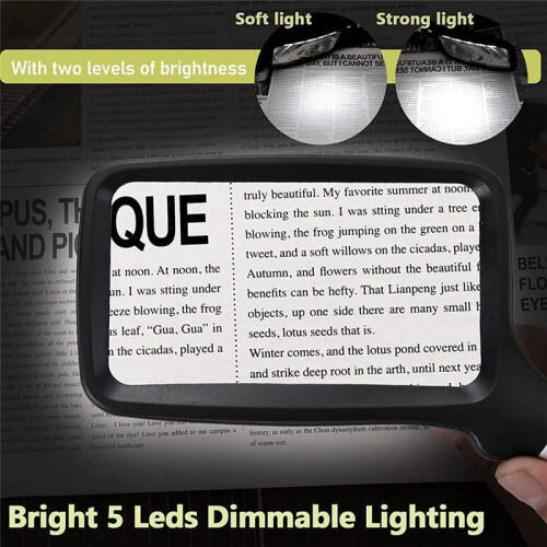 Loupe CarréE Pliable à Main avec éClairage LED