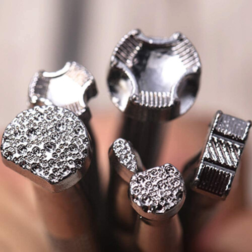 6Pcs Leather Stamping Tools Leather Working Saddle Making Stamps Set Special Shape Stamp Punch Set Leather  Tools