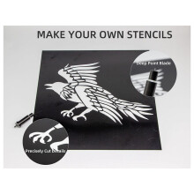 20 Pack 7.5mil Opaque Black Plastic Sheets, 12X12 Inch Stencil Paper for , Laser Cutting, Template Plastic
