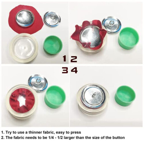 Cover Button Kit with 5 Different Size Buttons & Tools, DIY Fabric Button with Maker, 100 Button Sets & 5 Tools 2