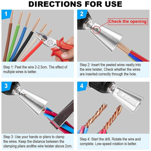 Wire Twisting Tools for Electric Drills, Wire Stripper Tools, Wire Twisting Connectors, Wire Twisting Tools