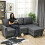 Homcom HOMCOM Fold-Out Convertible Sofa Bed with Removable Covers, Charcoal Grey 1
