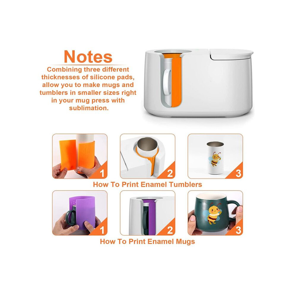 3Pcs Sublimation Tumblers Wraps, Silicone Mug Tumbler Wraps In 3 Thickness Compatible With Mug Press Colorful 6032252723028
