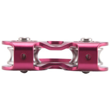 Outdoor-Kletterseilumlenkrolle Biaxialer Transport Stahlseil Expand Heart-Shaped Double Pulley Red