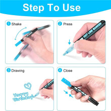 Double Outline Markers, 36 Colors Super Squiggles Shimmer Outline Pen Set, Self Outline Metallic Markers