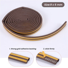2 Roll EVA Seal Weather Strip Foam Tape D Type 10M Doors Windows Draught Excluder Anti-Collision Seal Strips