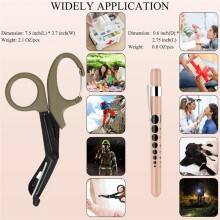 Pen Light for Nurses & Medical-Scissors, LED Penlights with Pupil Gauge, 7.5Inch Bandage Scissor EMT Shears,A