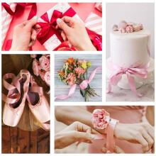 Red Ribbon 1 1/2Inch, 25 Yards Satin Ribbon, Single Face Polyester Silk Hair Ribbon, Fabric Ribbon for Bouquets