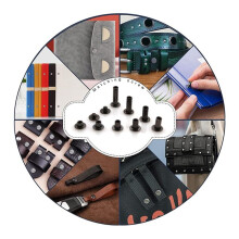 90Sets Chicago Screws Kit,6 Sizes Screw Rivets Metal Chicago Binding Screws for DIY Repair Leather Belt Black-Grey