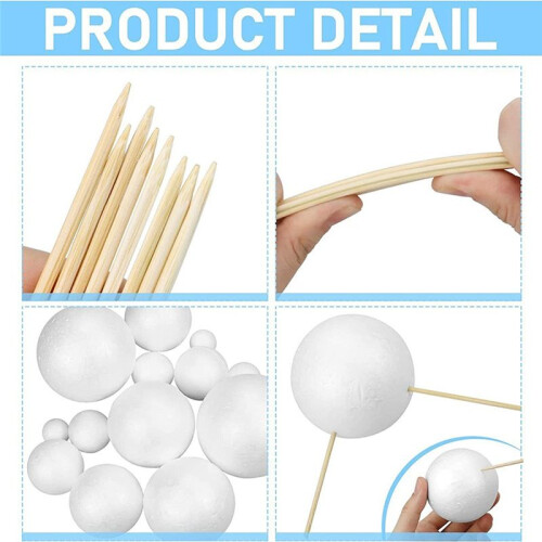 Solar System Project Kit, Planet Model Crafts 28 Mixed Sized Polystyrene Spheres Balls for School Science Projects 1