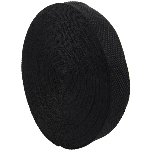 25mmx20m Roll Nylon Tape Strap For Webbing Bag Strapping Belt Making DIY  - Black 2
