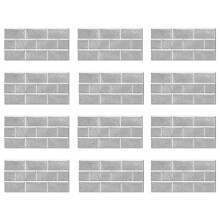 12 Feuilles de Carreaux de Dosseret à Peler et Coller, Imitation Marbre Blanc PVC Coller sur les Carreaux de Dosseret pour Cuisine 12 X 6 Pouces Gris