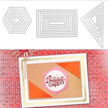 6 Pieces Cutting Die Stencils Metal Set,Different Shape Die Cut Polygon Embossing Tools for Card Making Supplies Photo