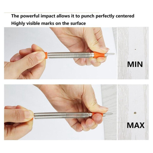 2Pcs Spring Tool Set 5/16-Inch Chisel and 1/8-Inch Center Punch Set, Spring Loaded Rivet Removal Set for Wood 2