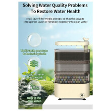 Turtle Tank Waterfall Filter Low Water 3-in-1 Suction Purification Recirculating Filter Box Fecal Clean