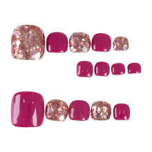 (M) Flexible Pink Square Fake Nails for Women