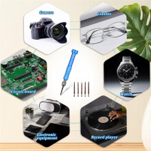 Kit de Reparación de Gafas Destornillador, Juego de Destornilladores 6 en 1 para Relojes, Anteojos, Gafas de , Electrónica, Teléfonos Móviles
