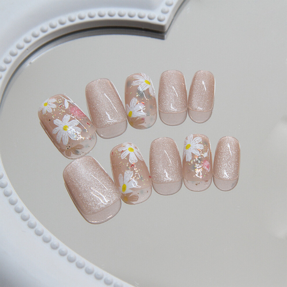 Phui-Pet-Supplies Floral Cat Eye Fake Nails - Long Lasting & Flexible