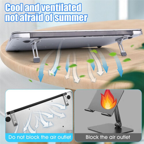 Universal  Foldable Metal Stand Laptop Base Stand Thin Adjustable Cooling Stand for Laptop Tablet 2