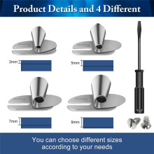 Sewing Rolled Hemmer Foot, 4 Sizes Wide Narrow Sewing Machine Presser Foot Set, (4Pcs 3/5/7/9mm)
