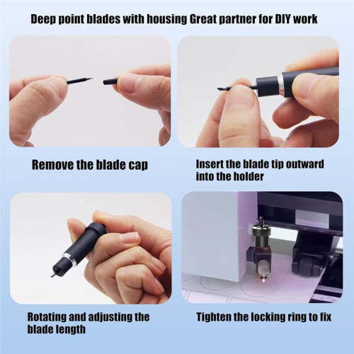 Deep Cut Blade and Housing,Deep Point Blade for Explore 3/Air 2/Air/One/Maker/Maker,for Cutting Thick Materials Crafts A