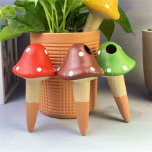 Terracotta Watering Spikes Mushroom, 4Pcs Self Watering Spikes, Indoor Outdoor Plant Watering Globes Irrigation