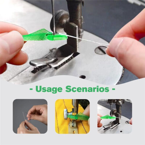 200Pcs Fish Mouth Sewing Machine Needle Threader, Quick Sewing Machine Loop Fish Type Needle Threaders(Large + Small) 1