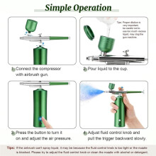 Airbrush Kit with Compressor, Non-Clogging Air BrushGun with 0.3mm Nozzle and Cleaning Brush Set for Makeup, Nail Art
