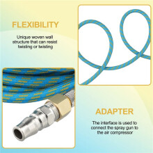 3 Meter/9.84Ft Nylon Braided Airbrush Air Hose Standard 1/8Inch-1/4Inch Adapter Suit for Air Bursh