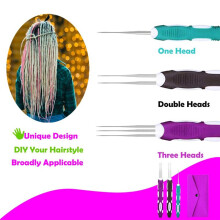 Dreadlock Crochet Needle Tool,Hair Crochet Hooks with Ergonomic Handle, 3Pcs Hair Braid 0.75mm