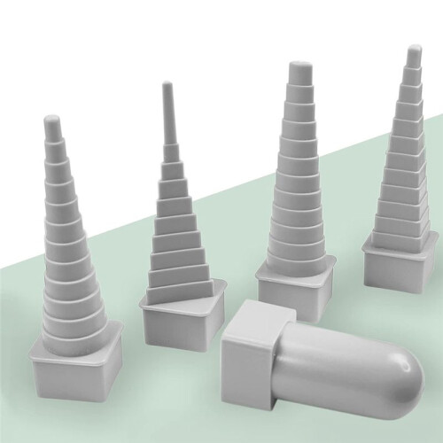 4 Piece Mandrel Wire Wrapping Tools Set,Includes Triangular, Round, Oval, Square and Plastic Handle for Metal Winding