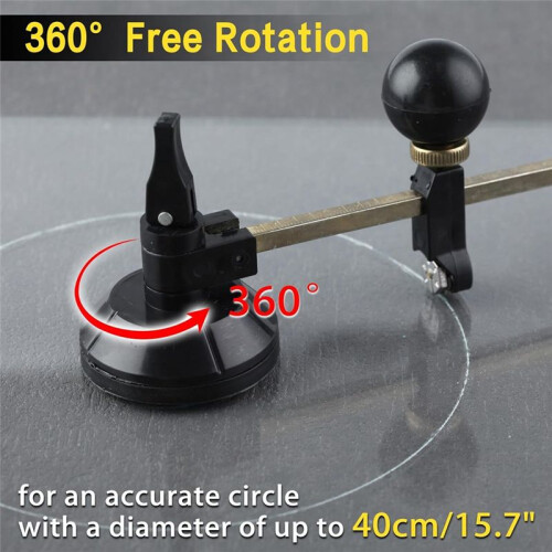 7 PCS Glass Cutter Tool Set Includes Adjustable Circular Glass Cutter with Round Knob Handle and Suction Cup